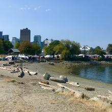 Encampments on a beach